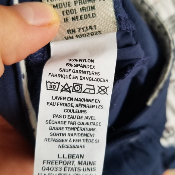 Ll Bean Cropped Water Repellent Comfort Trail Pants Navy Blue 6 - Picture 13 of 13